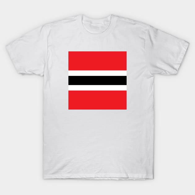 Trinidad and Tobago Color Block - Red White and Black T-Shirt by IslandConcepts